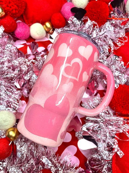 Pink Ombre Heart Coffee Mug