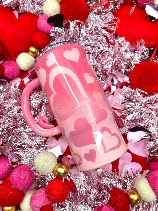 Pink Ombre Heart Coffee Mug